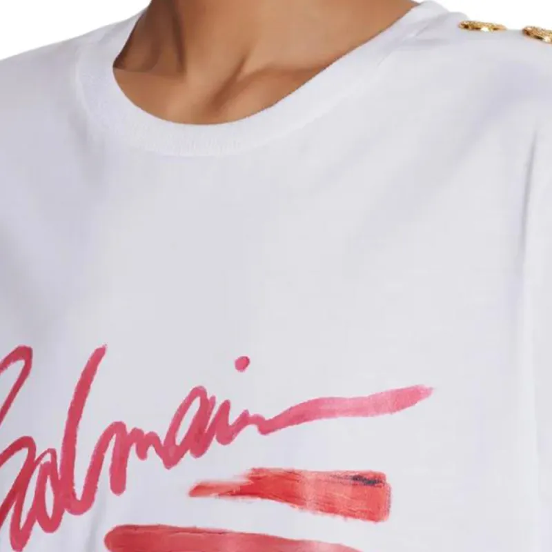 BALMAIN Lipstick print T shirt-6