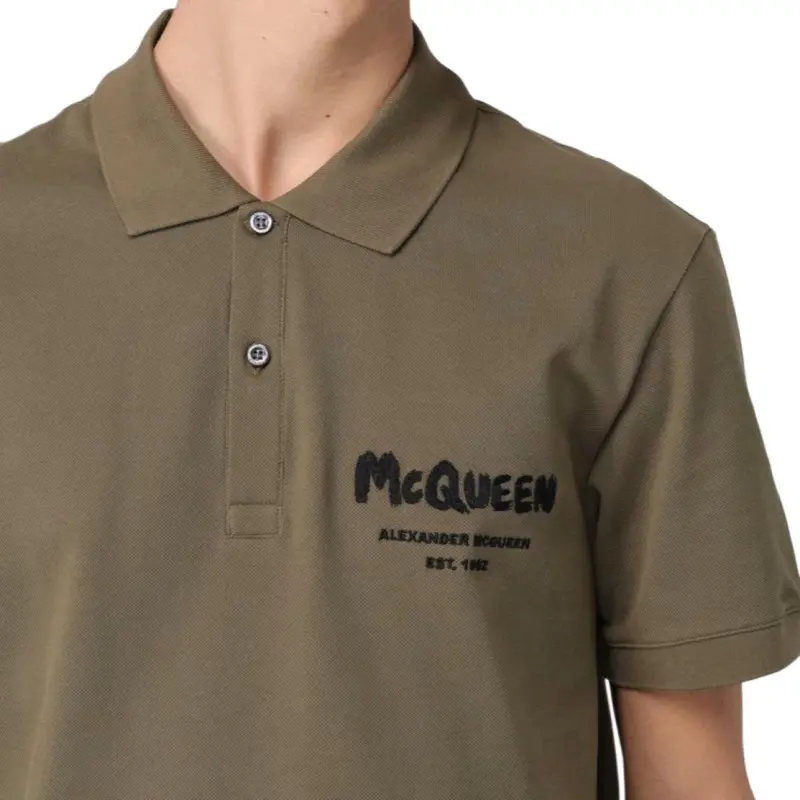 Alexander McQueen Graffiti Printed Polo Shirt-5