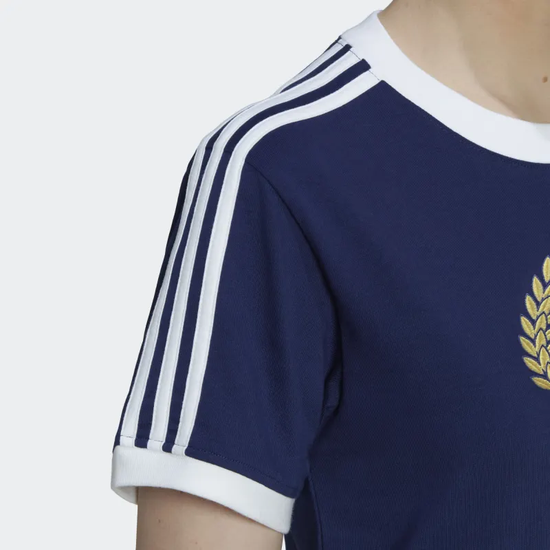 Adidas Originals Drop Shoulder Sleeve T Shirt Women's Blue-3