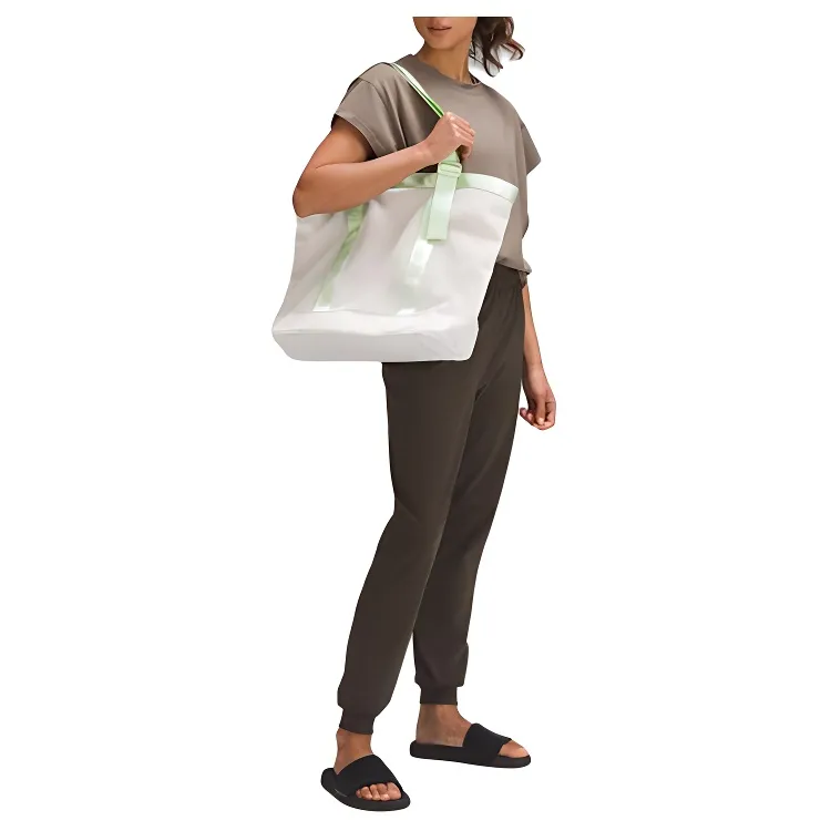 Lululemon Polyester Shoulder Bag, Handbag Regular Women's Albumin & Kohlrabi Green & Camel-1