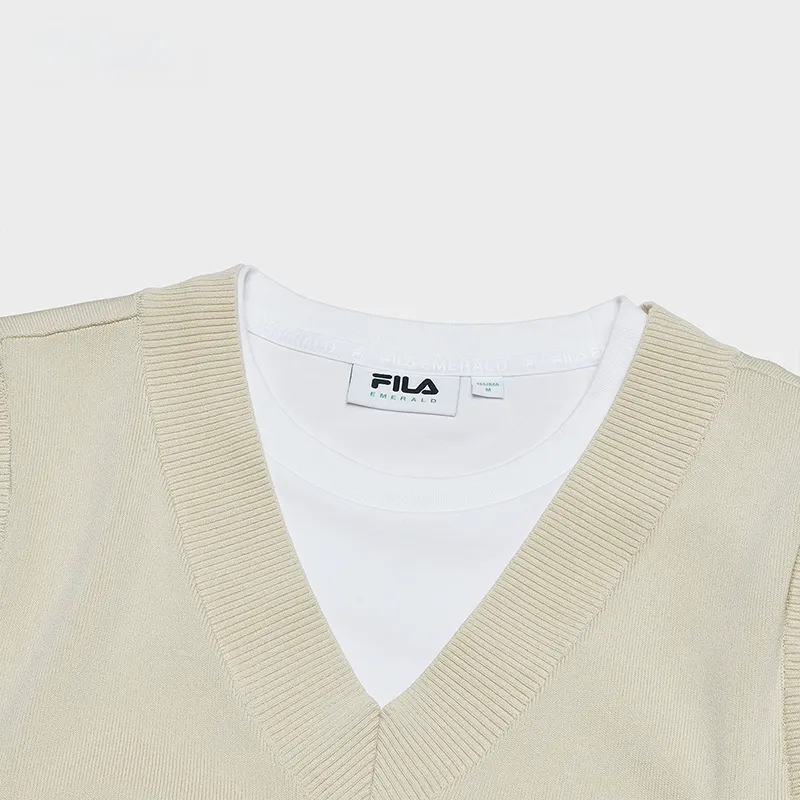 FILA Regular T Shirt Women's Gray Beige Yellow-1