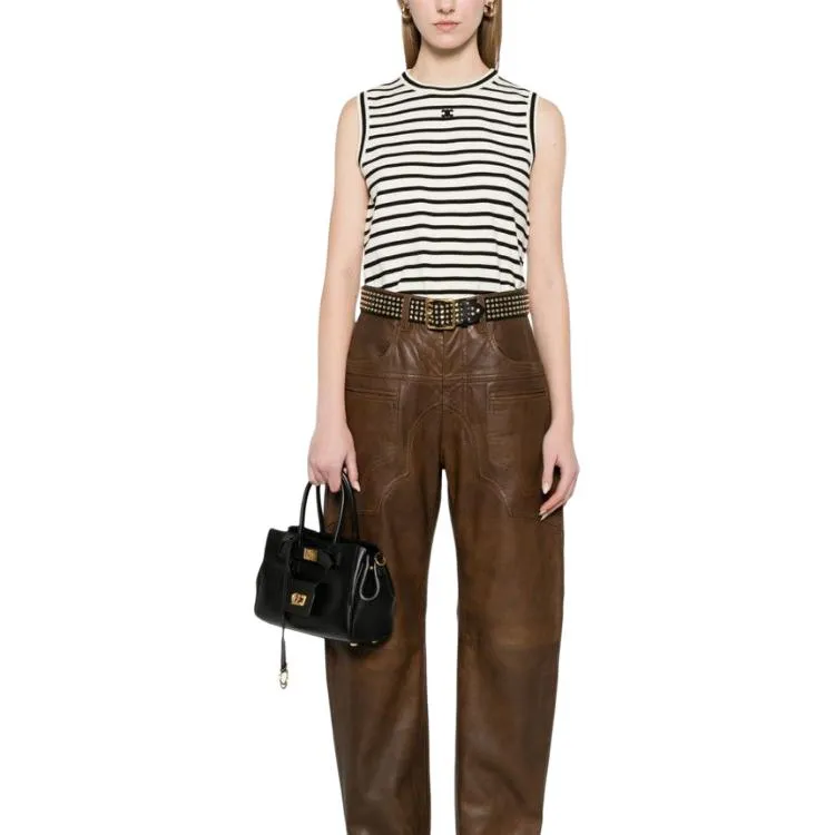 CELINE Triomphe Sleeevess Marinière Sweater In Wool-2