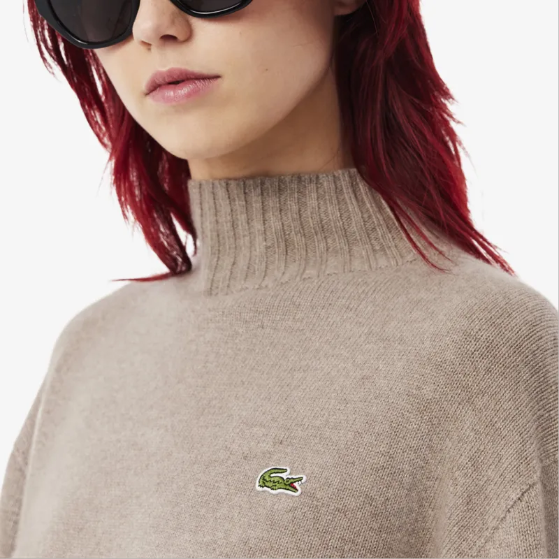 LACOSTE Cashmere Sweater Women's Light Brown-3