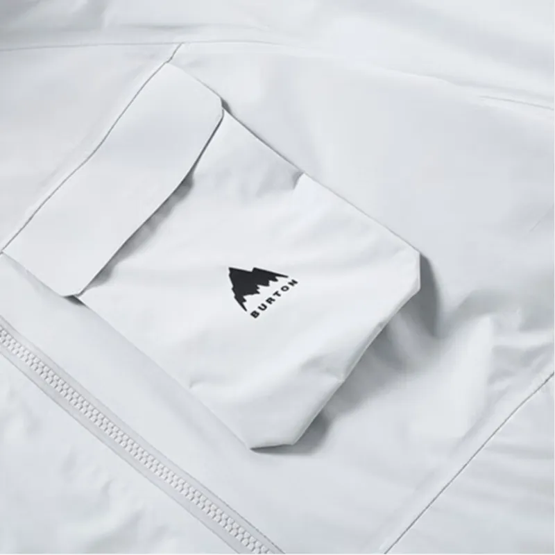 BURTON DRYRIDE 3L Water Resistant Windproof Breathable Water Repellent Windbreaker Jacket Men's White-2