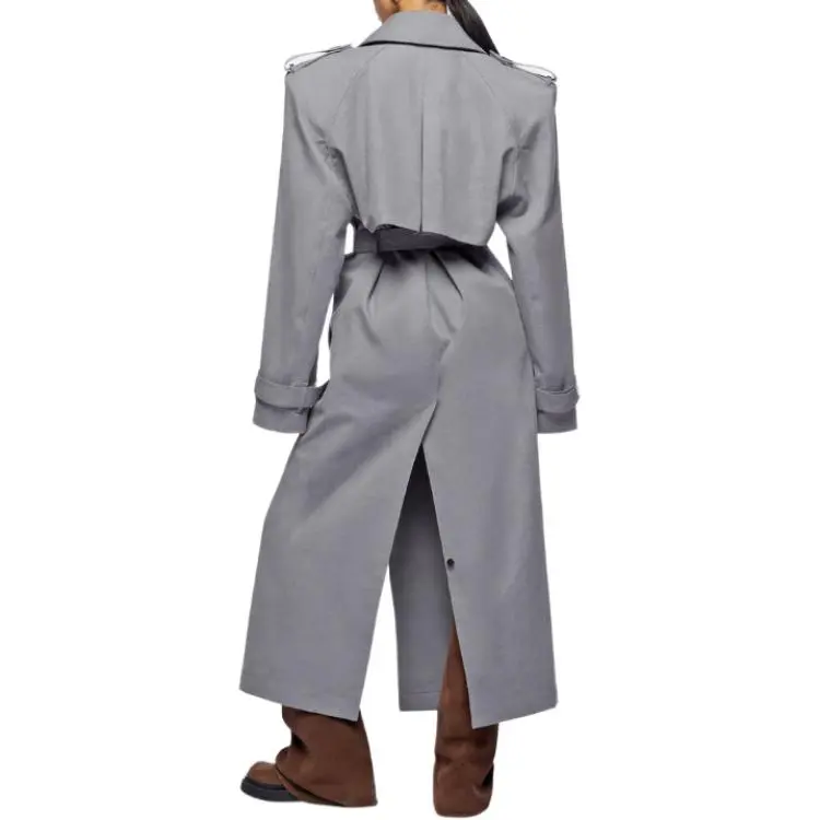 The Attico Shoulder pads Canvas Trench Coat-4