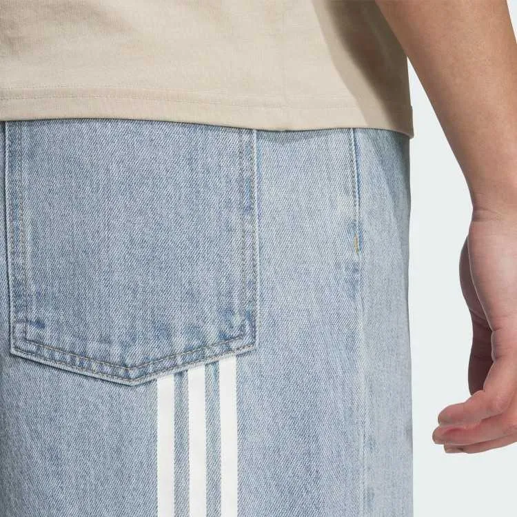 Adidas Originals Denim Shorts Unisex Light Denim Blue-3