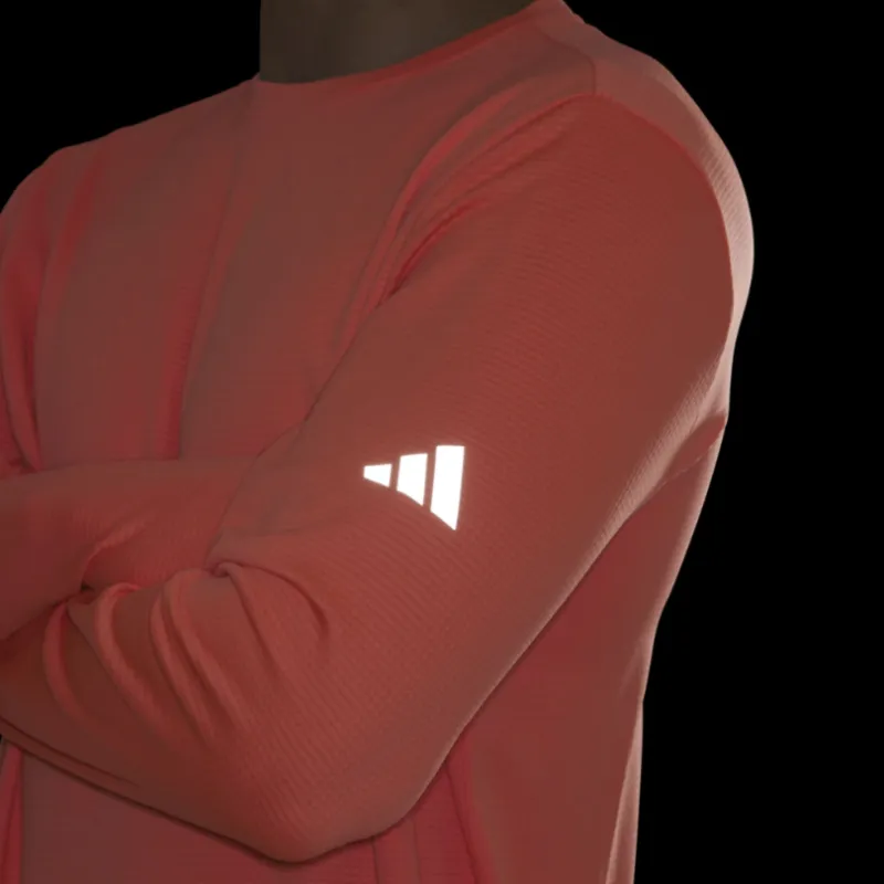 Adidas FW24 ESS RN T LS WR T-Shirt Unisex Warning Red Fluorescent/Deep Silver Gray-3