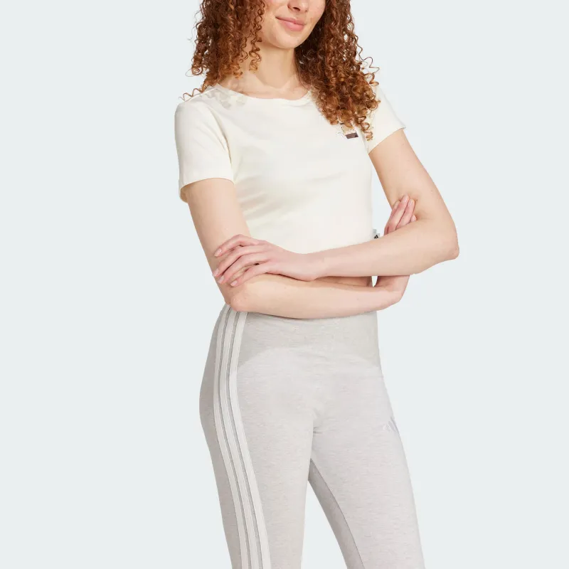 Adidas CROPPED SS25 T Shirt Women's Jade White-3