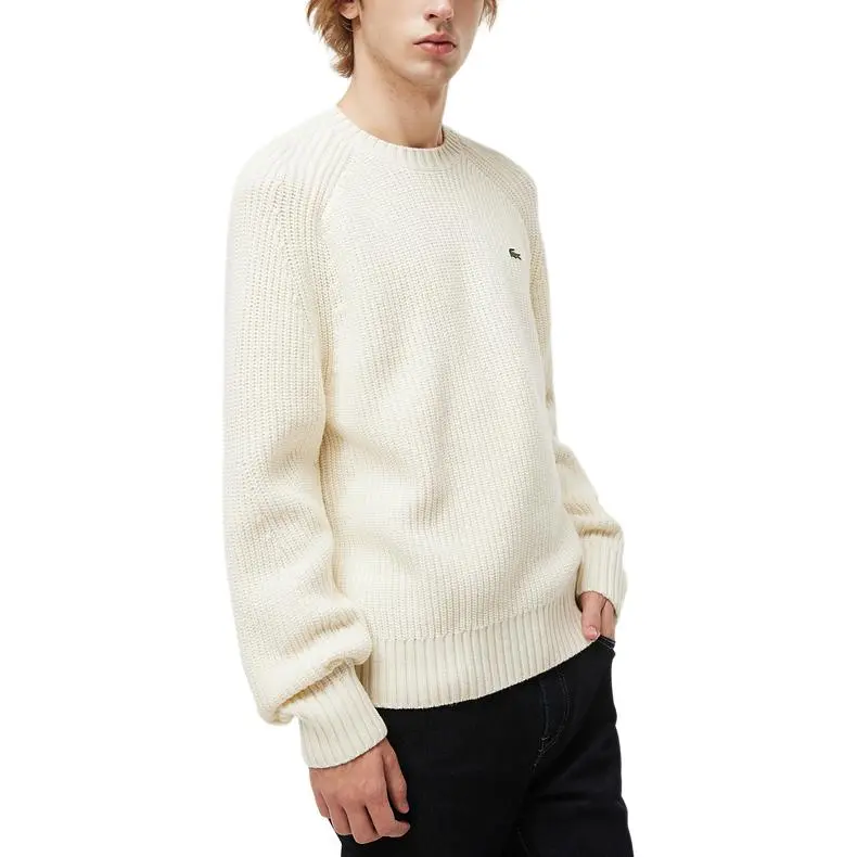 LACOSTE Logo Embroidered Crewneck Knitted Jumper-2