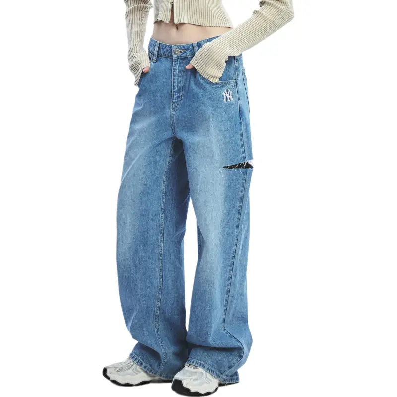 MLB New York Yankees Jeans Women's Sky Blue-2