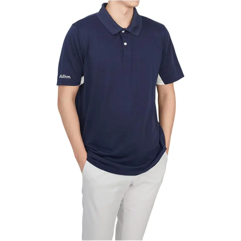 Malbon Golf Polo Shirt Men's Navy Blue-3