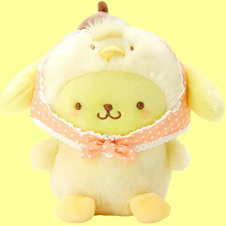 Sanrio Pompompurin Easter Chick Collection Chirping Dolls Plush Doll 17cm Height-4