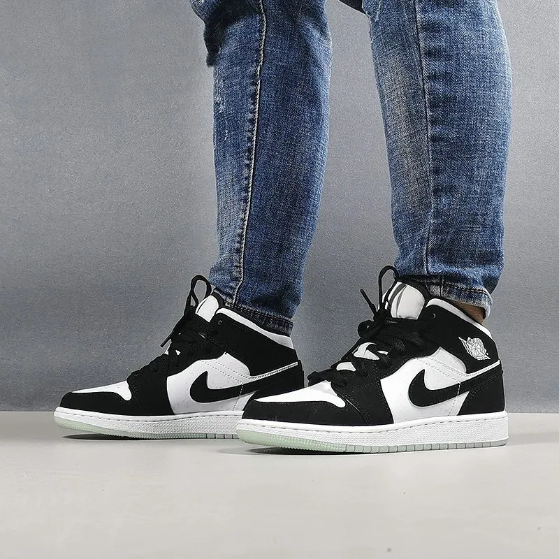 Jordan 1 Mid White Black Teal Tint GS-1