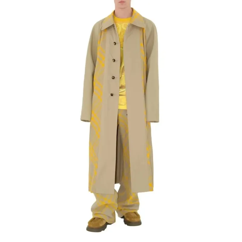 Burberry Checked Belted Waist Reversible Trench Coat-1