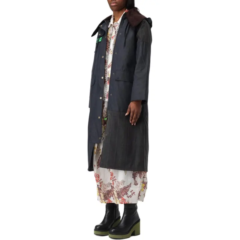 BARBOUR x GANNI Collaboration Burghley Wax Jacket Jackets & Coats Women's Marine Blue-3