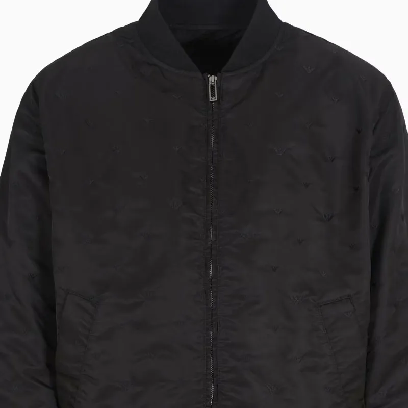 EMPORIO ARMANI Nylon Blouson With All over Micro Eagle Embroidery-1