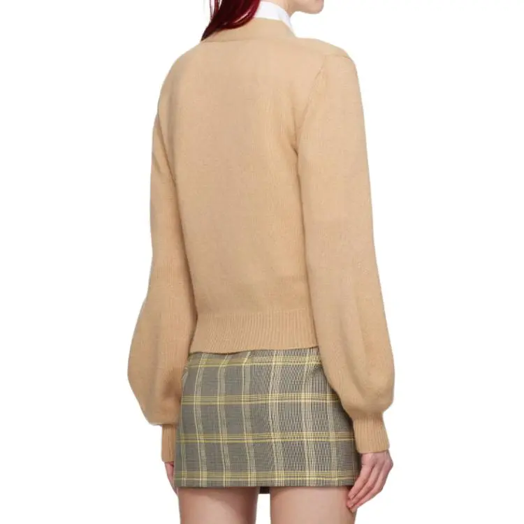 MARNI Cashmere Logo Patch Cardigan 'Buttercream'-4