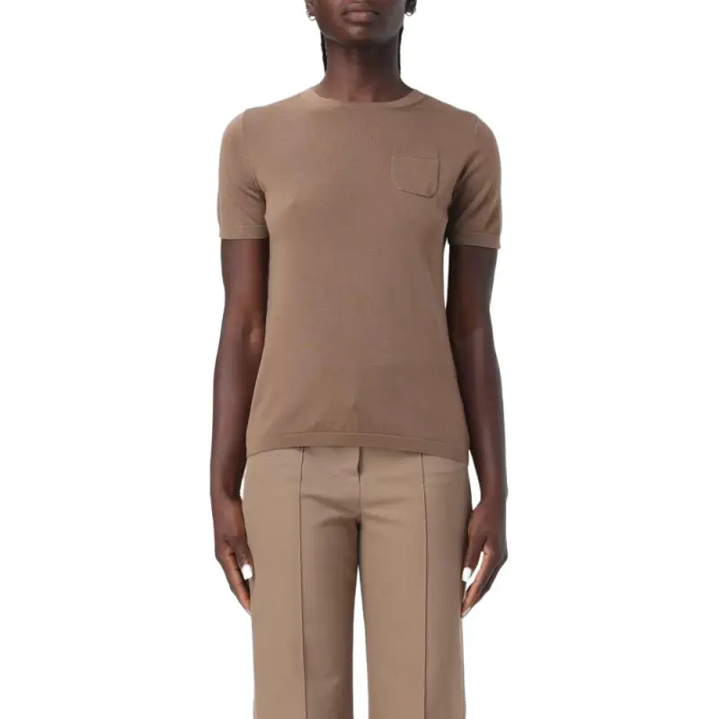 'S MAX MARA Egidio Crewneck Knitted T-Shirt-2