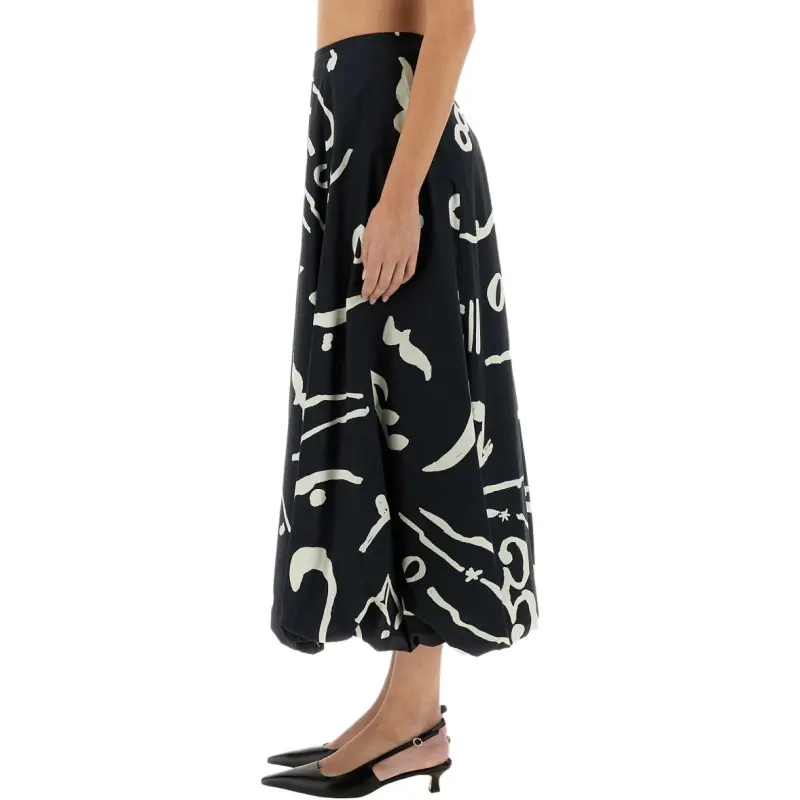 Alysi Graphic Printed Midi Skirt-2