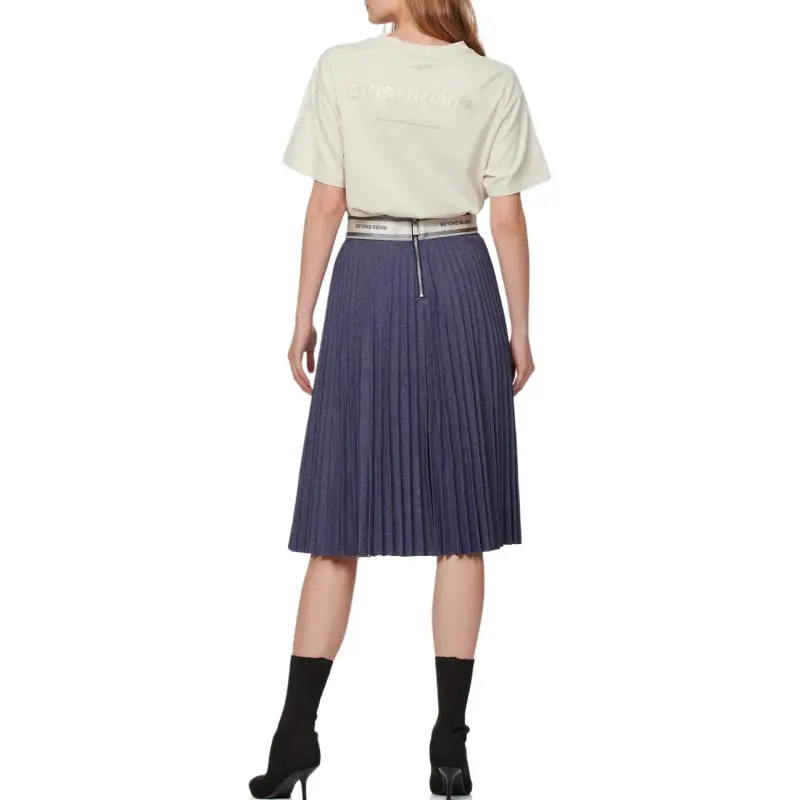 EVISU Casual Long Skirt Women's Heather Gray Blue-3