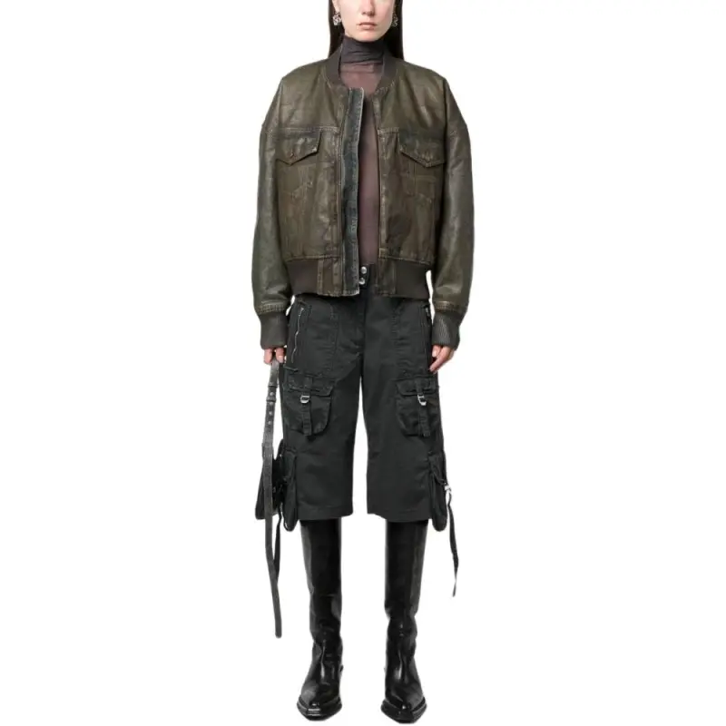 Acne Studios Dyed Denim Bomber Jacket Blue/Beige-4