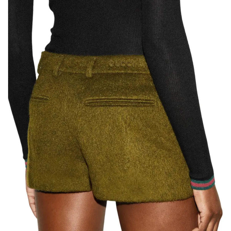 GUCCI Logo Embroidered Shorts-3