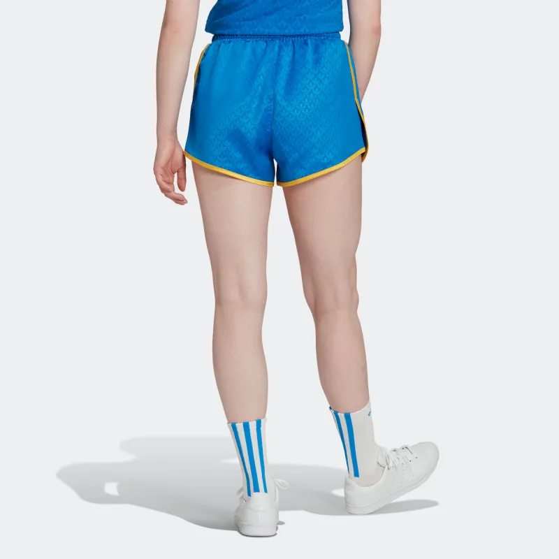 Adidas Originals Heritage Now Monogram Casual Shorts Women's Blue-2