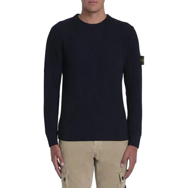 STONE ISLAND Logo Patch Knitted Jumper-2