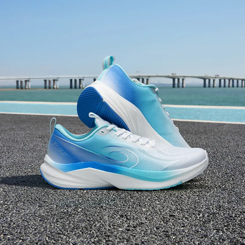 QIAODAN Speed 3LITE Running Shoes Men Low Top Jordan White Bay Blue-5