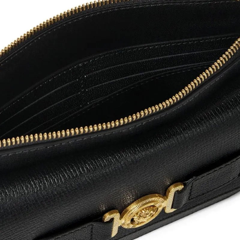 FANSIZHE Goatskin Clutch Small Size Men's Black-4