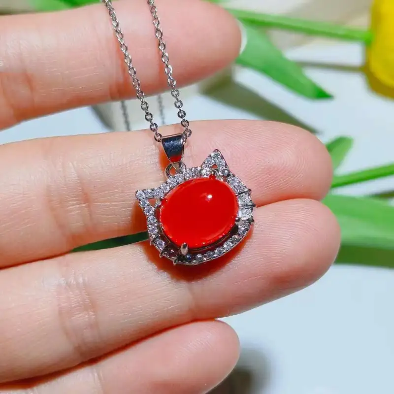JUNWEN Chalcedony Necklaces Women's-8