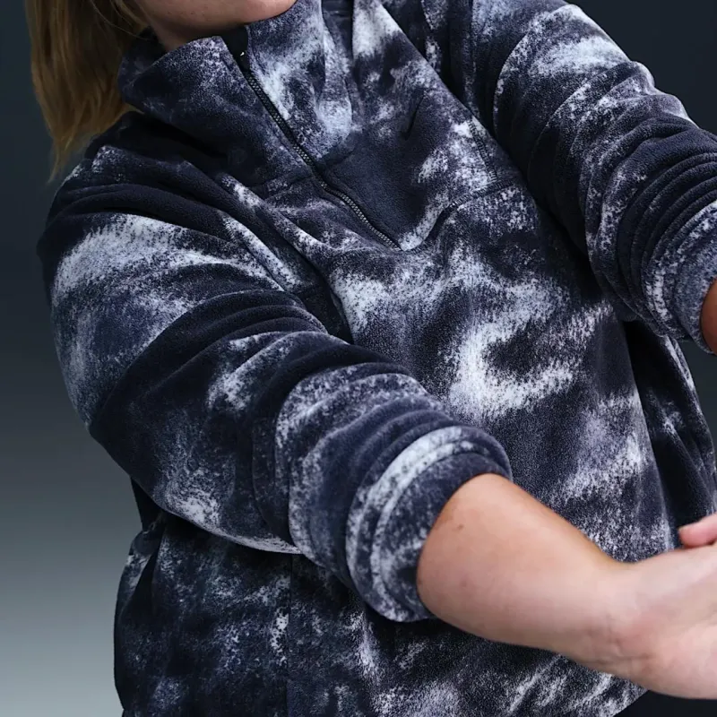 Nike One Women's Therma FIT Oversized 1/2 Zip Fleece Printed Top Plus Size-3