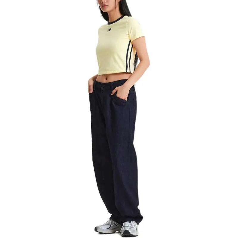 New Balance SLIM FIT T Shirt Women's Light Yellow-5