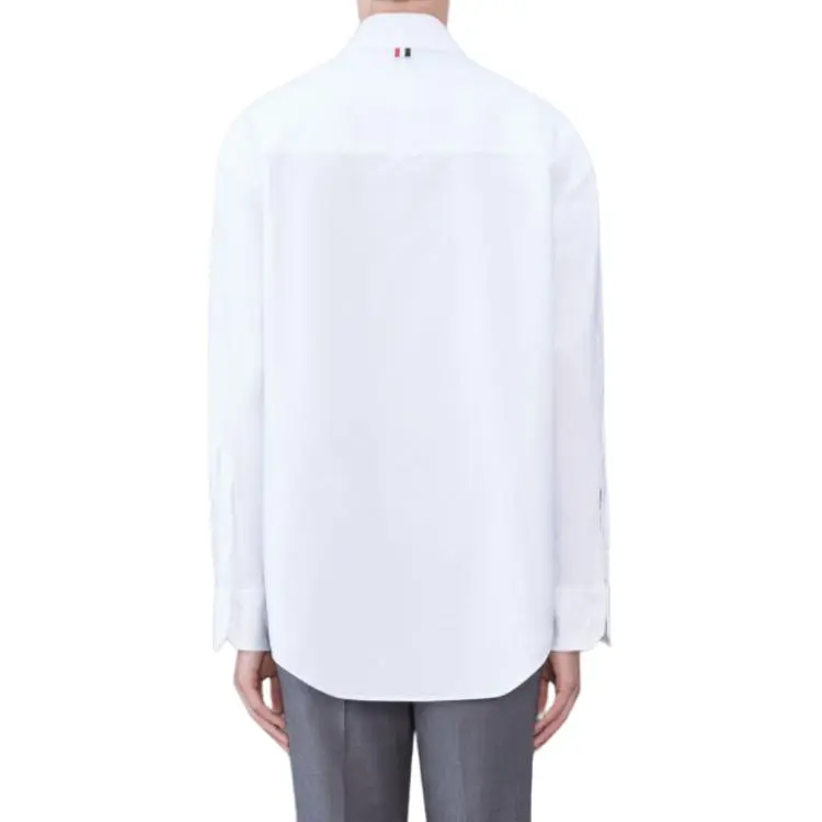 THOM BROWNE Panelled Curved Hem Shirt-3