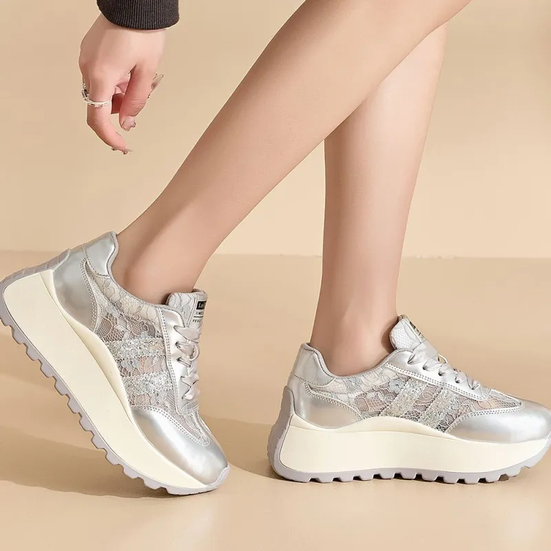 La Chapelle Slip Resistant And Breathable Low Top Chunky Sneakers Women's-7
