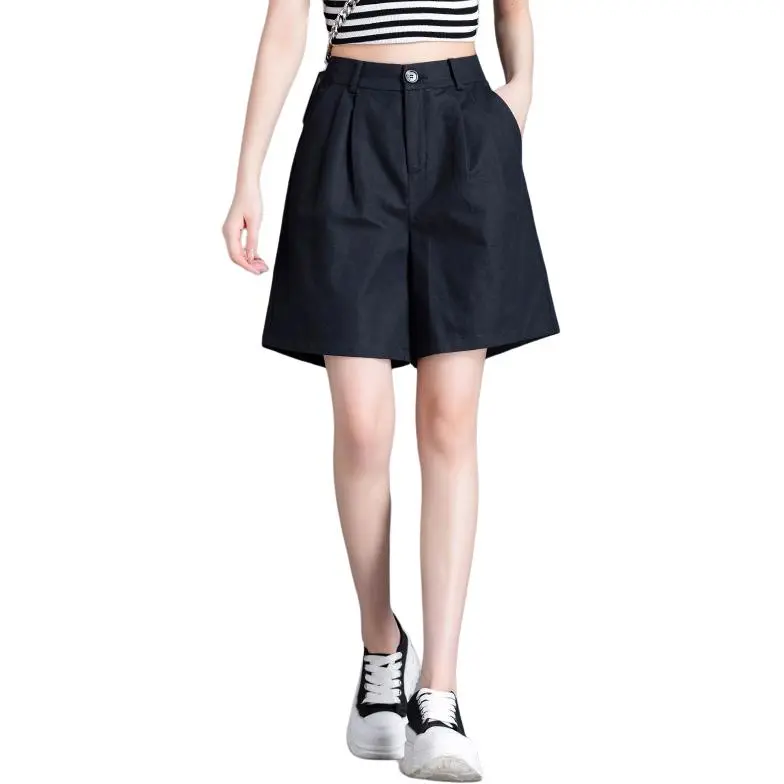 You Cow Me Pants Casual Shorts Women's Black-7