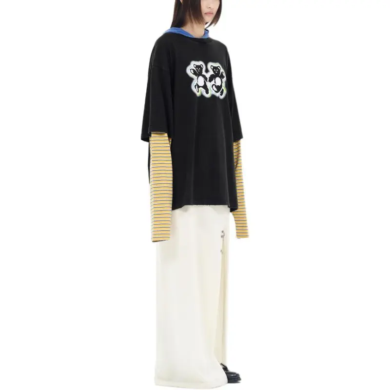 WE11DONE Teddy Twins Layered Hoodie-2