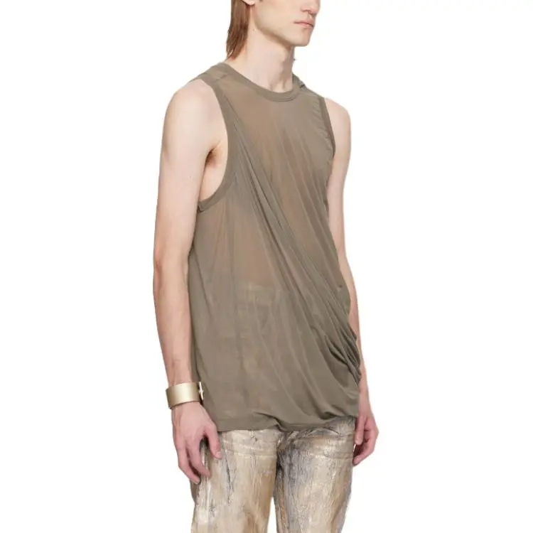 RICK OWENS/RO Tank Top Men's Gray Brown-2
