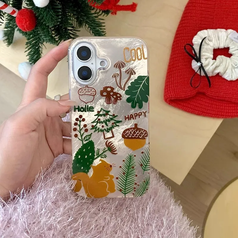 Wei Xin Acrylic Material Double Layer Nut Squirrel Phone Cases Compatible With IPhone 16/15 Pro Max/Apple 13/14 Pro/Max-2
