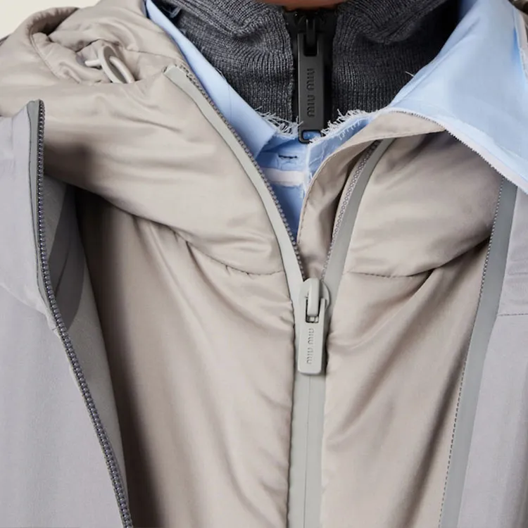 MIU MIU Puffer Jacket Women's Gray-3