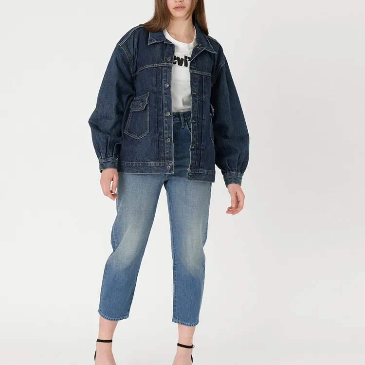 Levis Denim Jackets Women's Dark Indigo-3