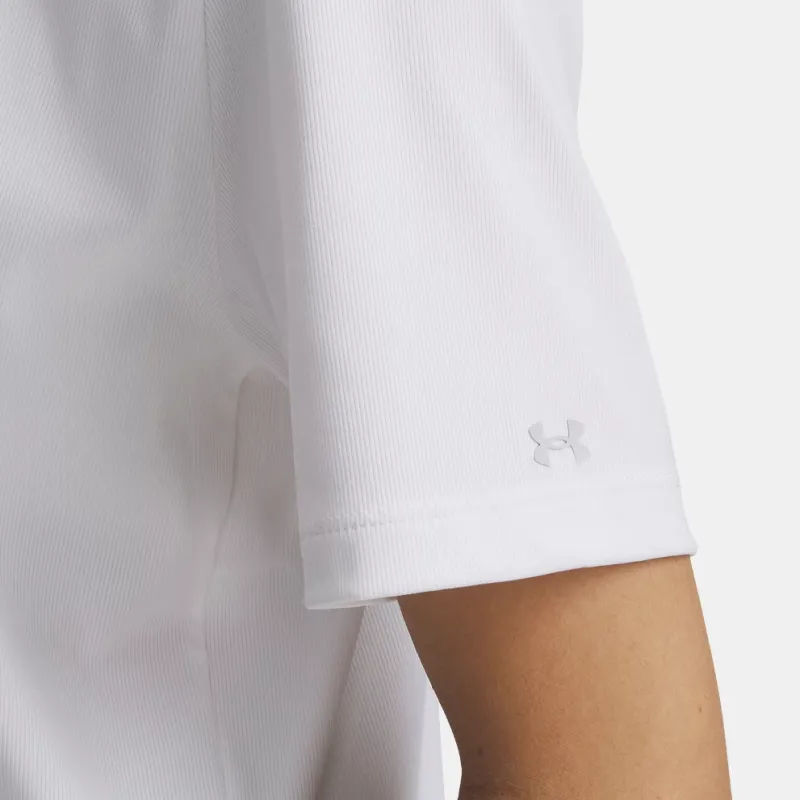 Under Armour Boxy Polo Shirt Women's White-3
