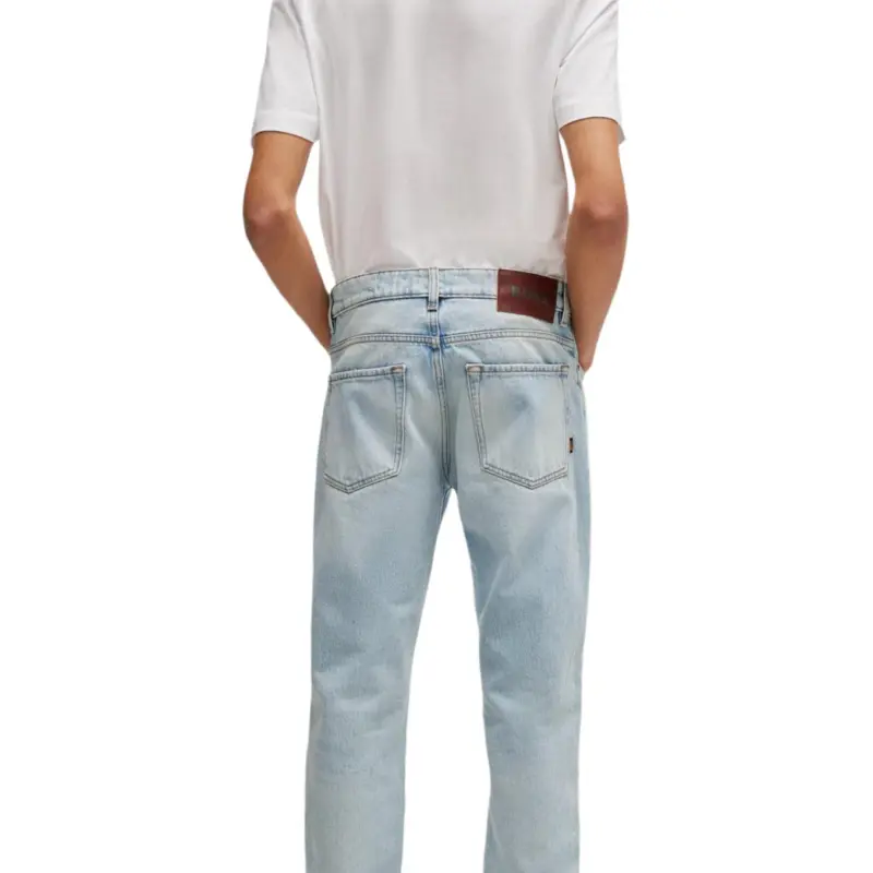 HUGO BOSS SS24 Regular-Fit Jeans In Blue Rigid Denim Jeans Men's Light Blue-4