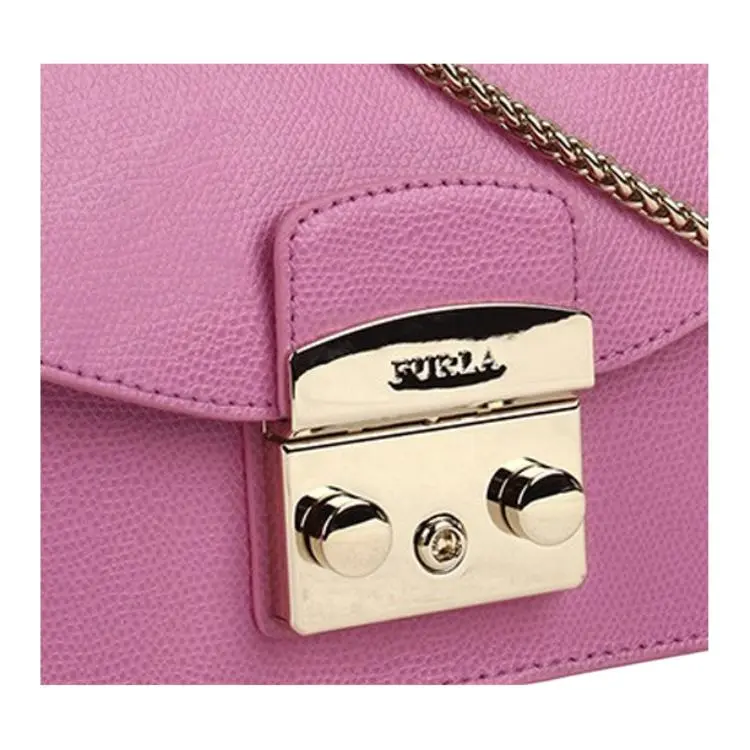 Furla Metropolis Collection Cow Leather Small Square Bag Crossbody Bags Mini Women's Orchid Pink-3