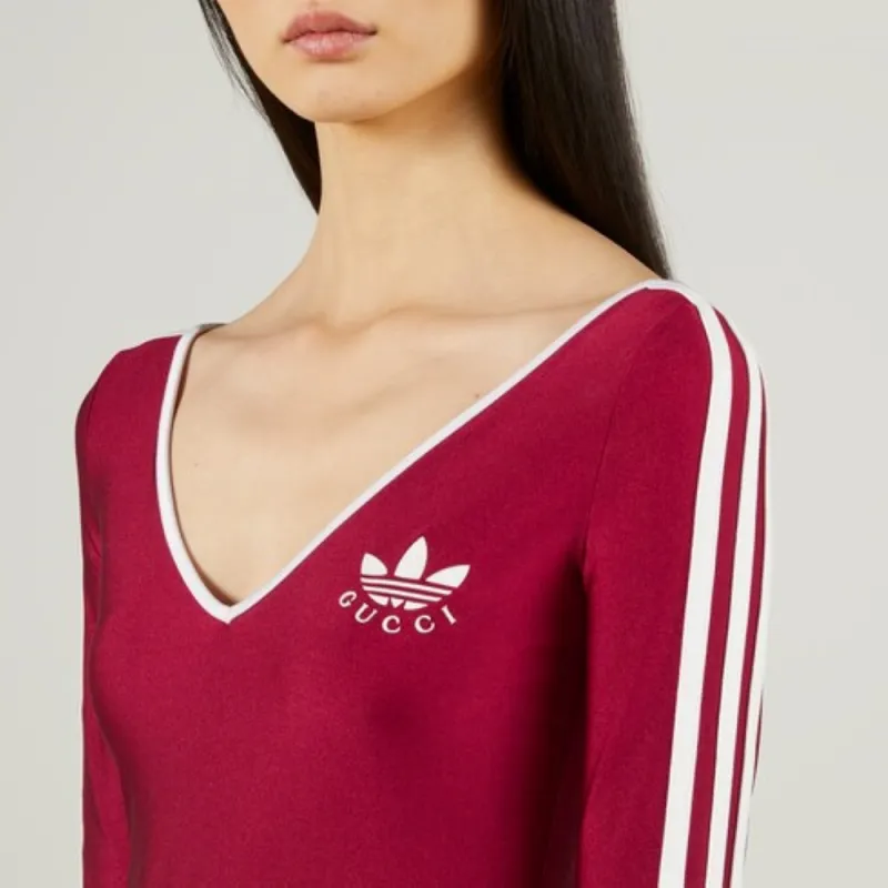 Adidas Originals X GUCCI Bodysuits Women's Red-3