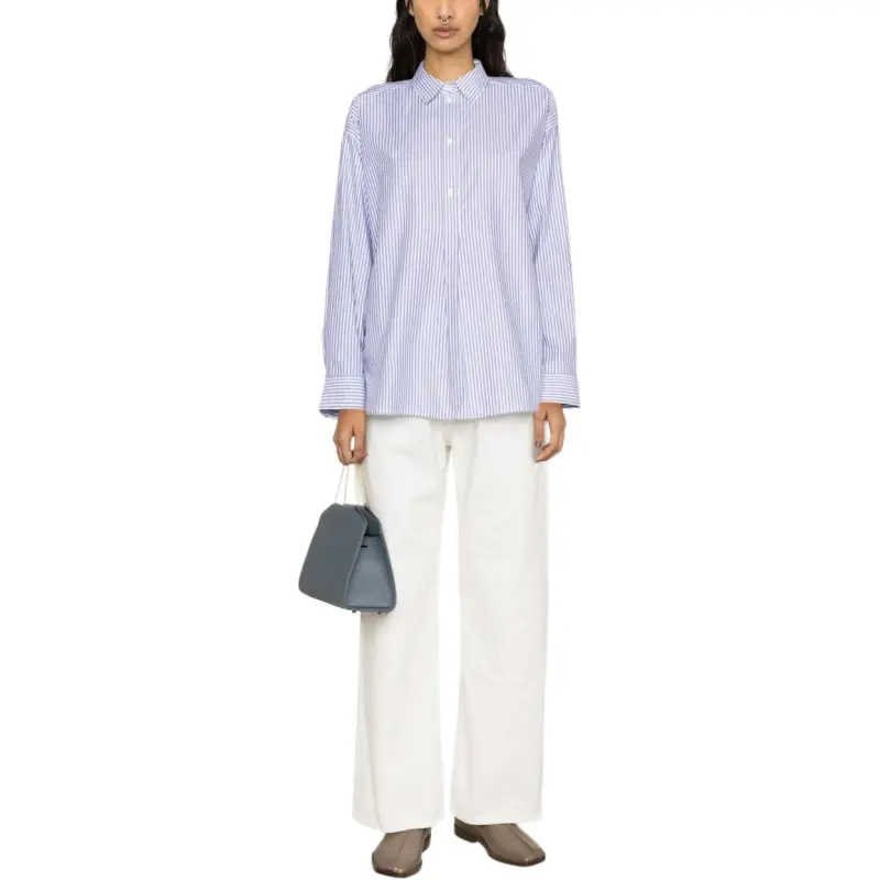 TOTEME Striped Half placket Shirt-4