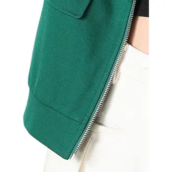 FENHONGMALI Cropped Coat Women's Green