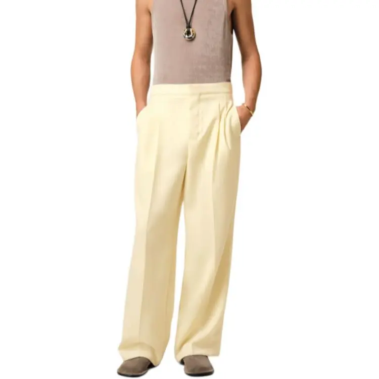 AMIPARIS Pressed Crease Pleated Trousers-1