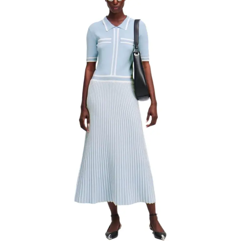 Karl Lagerfeld Essential Pleated Knitted Dress-2