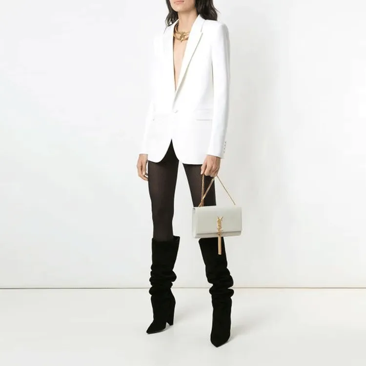 SAINT LAURENT Notched Collar Tuxedo Jacket-2